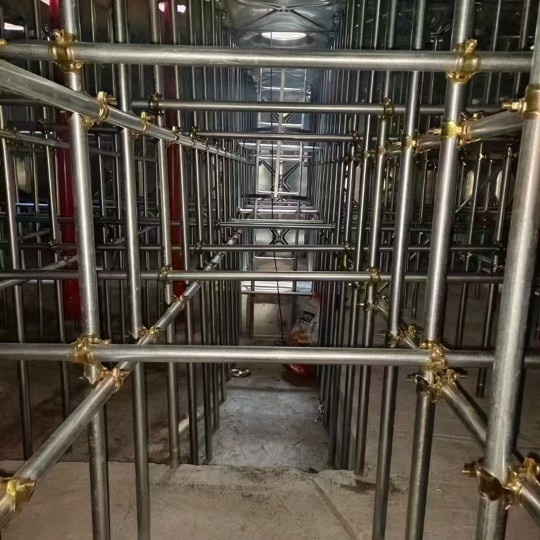 Images of the interior of a stainless steel water tank
